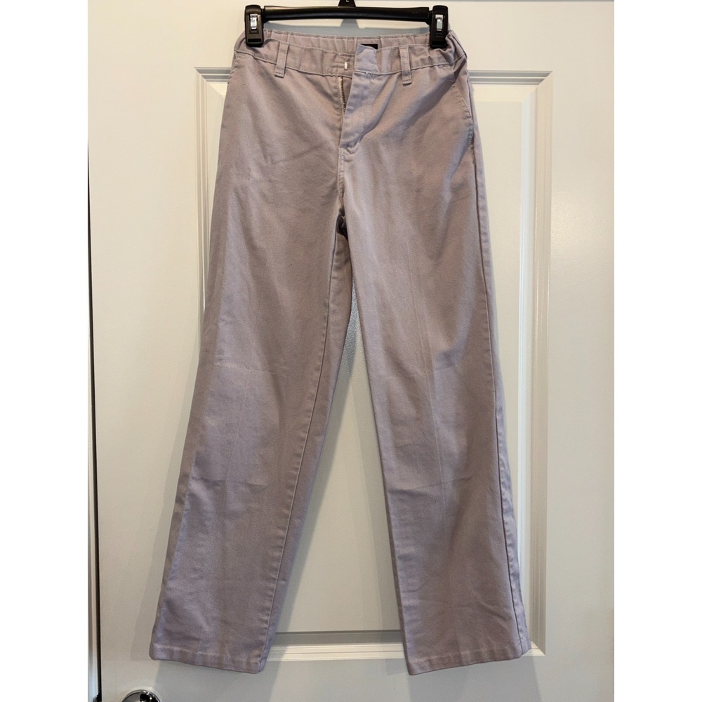 Dickies School Uniform Pants Boys 14 Gray Classic Fit Flat Front Straight Leg